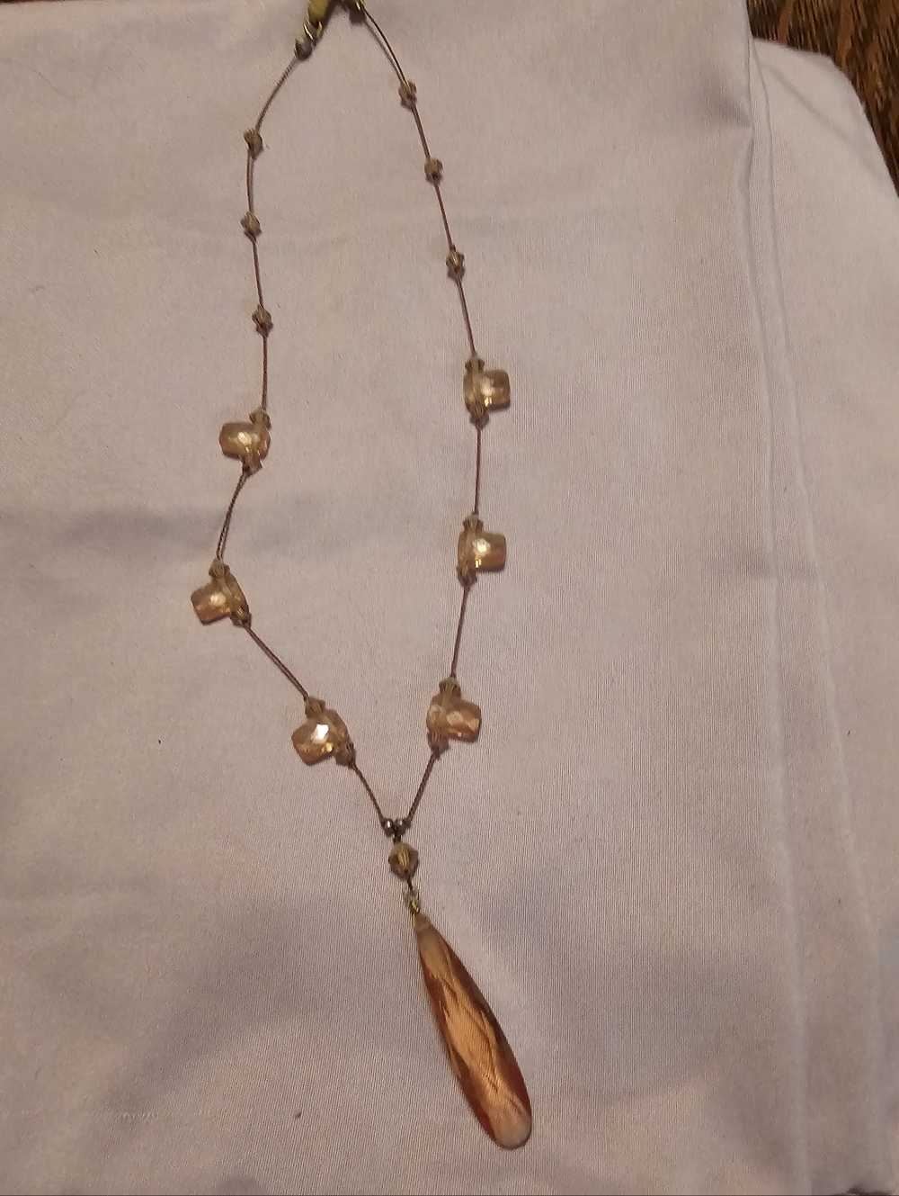 Amber Teardrop Pendant Necklace - Women Jewelry